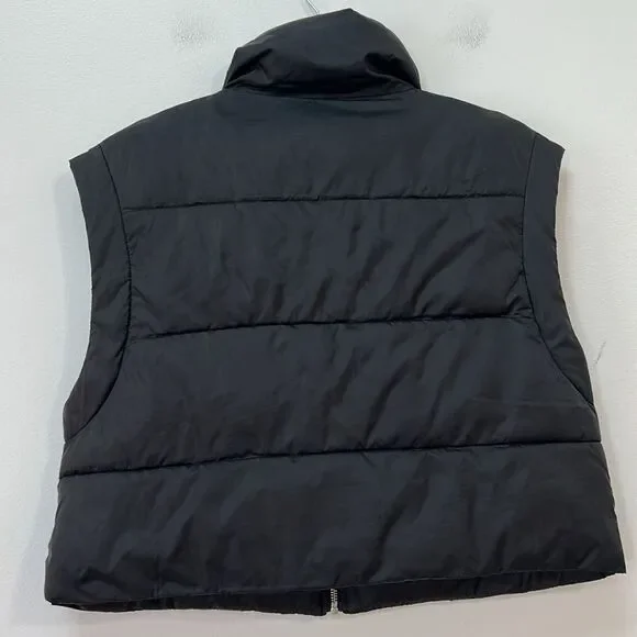 Zara Cropped Puffer‎ Vest Black Size Medium - Picture 3 of 6